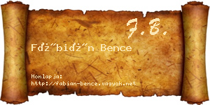 Fábián Bence névjegykártya