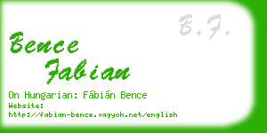 bence fabian business card